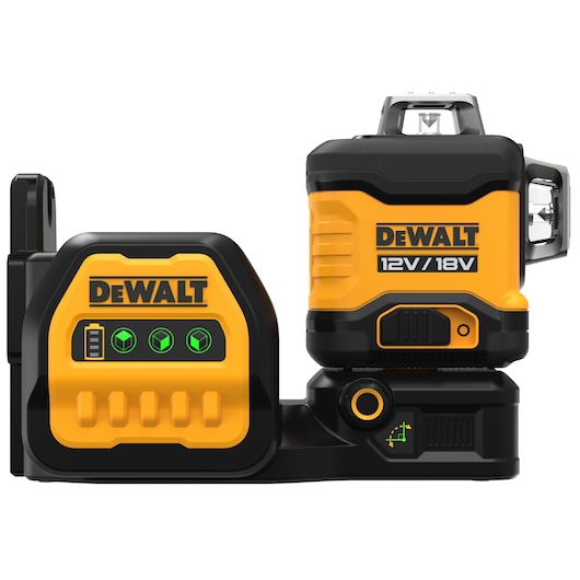 DEWALT DCE089NG18 12V/18V yellow and black laser level for photography and construction.