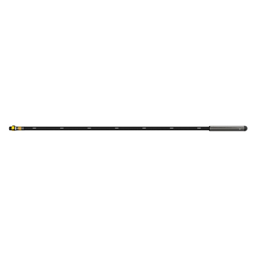 Long black DEWALT pole attachment with yellow connector and silver end, used for photography or tool extension.
