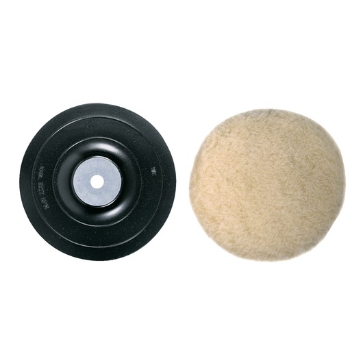 DEWALT DT3610-QZ, DT3610-F photography polishing set: backing pad and wool disc, shown side by side.