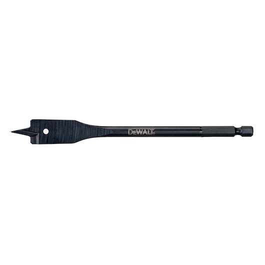 DEWALT flat wood drill bit with hex shaft, designed for precise drilling in wood materials.