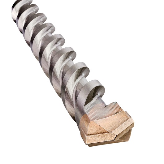Close-up of a DEWALT DT60207 spiral drill bit with a carbide tip, used for masonry and concrete drilling.