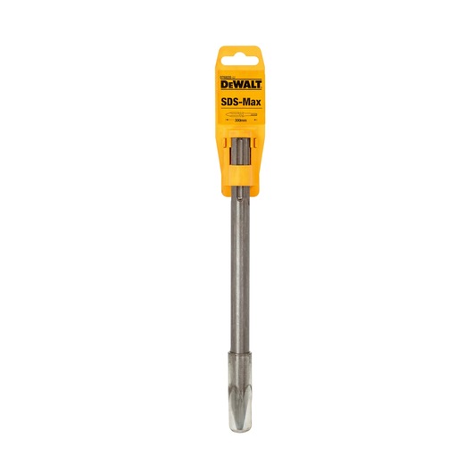 DEWALT SDS-Max chisel bit, 300mm, in yellow packaging, used for heavy-duty drilling in masonry and concrete.