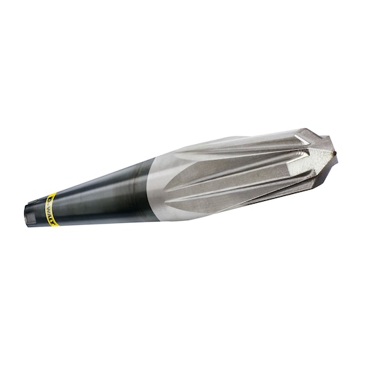 DEWALT DT6889 tapered reamer tool with fluted metal body for enlarging or finishing holes.