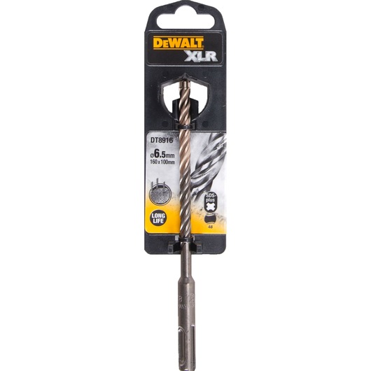 DEWALT XLR DT8916 SDS-plus drill bit, 6.5mm x 160mm, packaged for long life and masonry drilling.