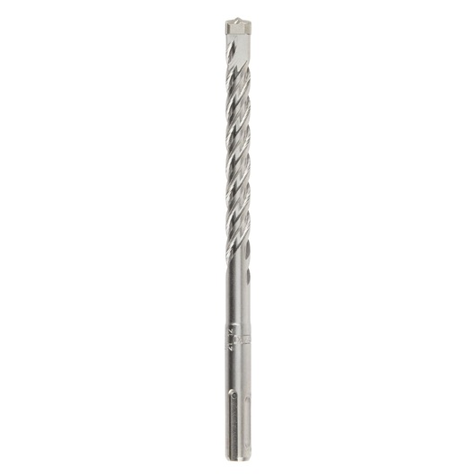 Single DEWALT SDS masonry drill bit with spiral fluting, silver color, shown upright on white background.