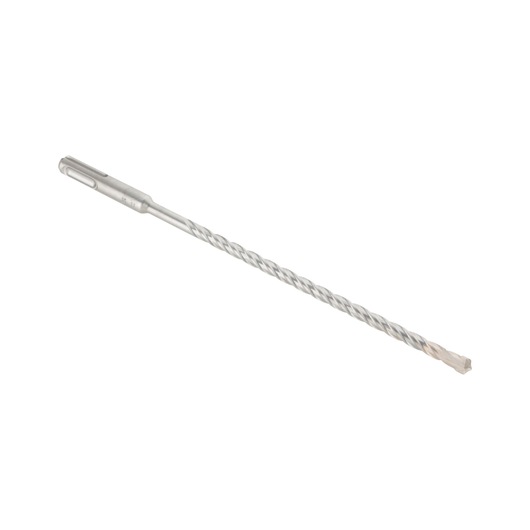 A single long DEWALT SDS-plus masonry drill bit with a spiral shaft on a white background.