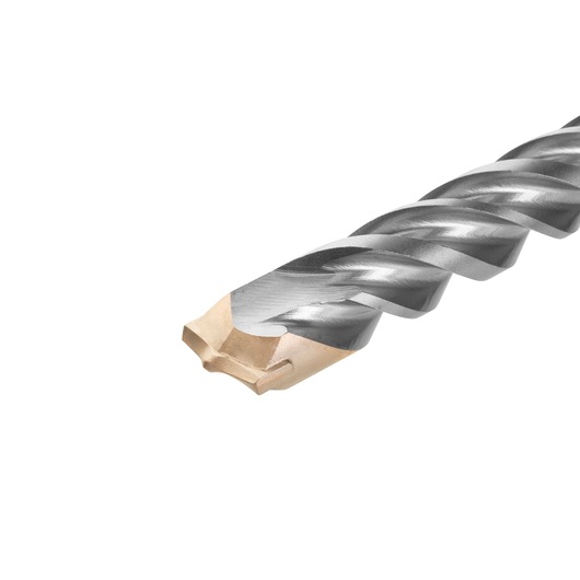 Close-up of a DEWALT DT9590 drill bit with a spiral design, shown against a white background.