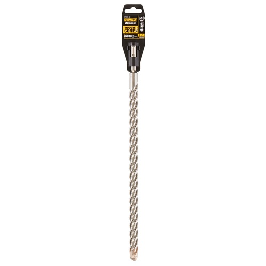 DEWALT DT9590 long masonry drill bit with spiral design and labeled packaging.