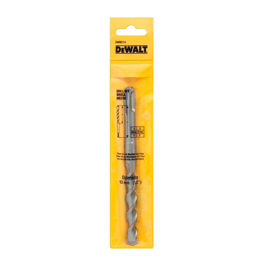 DEWALT DW00714 drill bit, 13mm diameter, in yellow packaging for SDS Plus rotary hammers.
