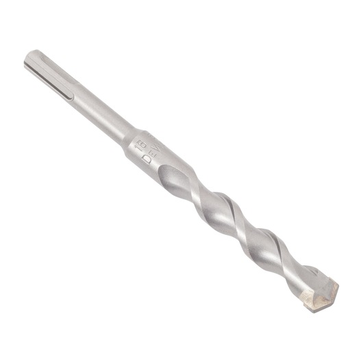 Side vertical view of DeWalt drill bit on white background