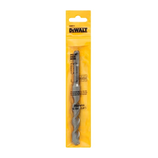 Side view of DeWalt drill bit packing on white background