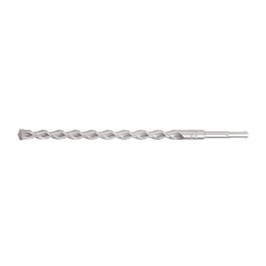 Silver SDS Plus drill bit with spiral flutes for masonry and concrete, shown on a white background.