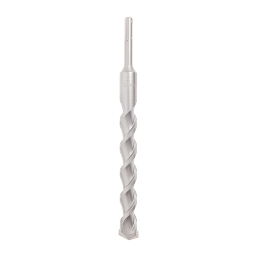 A DEWALT spiral drill bit with SDS end, designed for masonry and concrete drilling tasks.