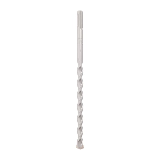 A DEWALT metal drill bit with a spiral design, standing upright against a white background.