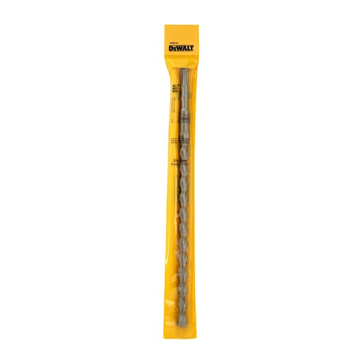 DEWALT drill bit in yellow packaging, designed for masonry and concrete drilling.