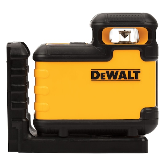 Yellow DEWALT laser level device with black accents, shown on a white background.