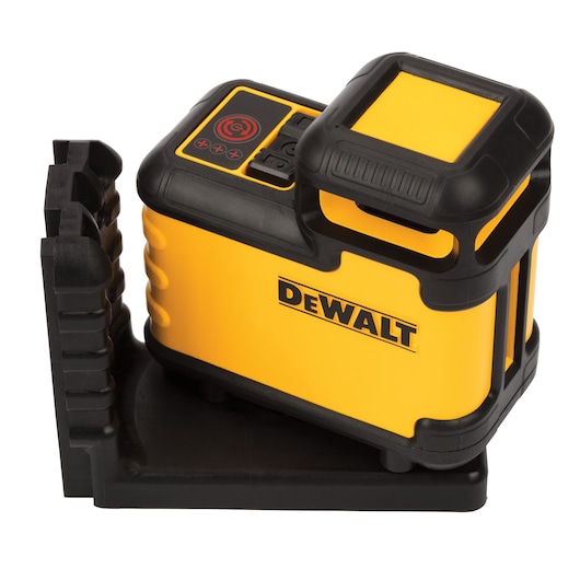 DEWALT DW03601-XJ yellow and black rotary laser level with control buttons and a sturdy base.
