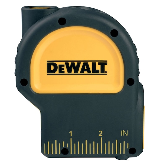 DEWALT DW0822 compact yellow and black measuring tool with inch markings and DEWALT logo on the front.