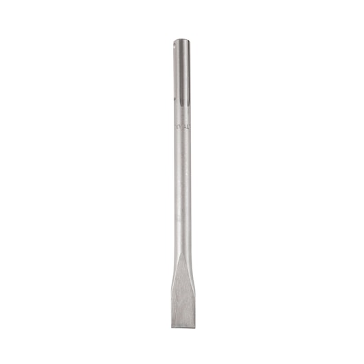 A DEWALT flat chisel bit for concrete or masonry, shown vertically on a white background.