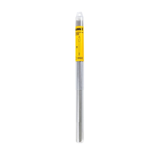 DEWALT DWA0807 drill bit in clear tube packaging, yellow label, used for heavy-duty drilling tasks.