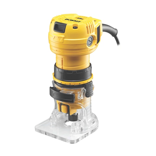 DEWALT DWE6005 compact yellow electric router tool for woodworking.
