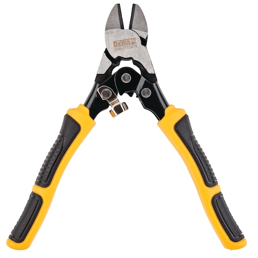 DEWALT DWHT0-70275 wire cutter tool with black and yellow handles, shown on a white background.