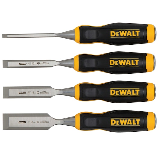 Profile of 4 piece Wood Chisel Set.