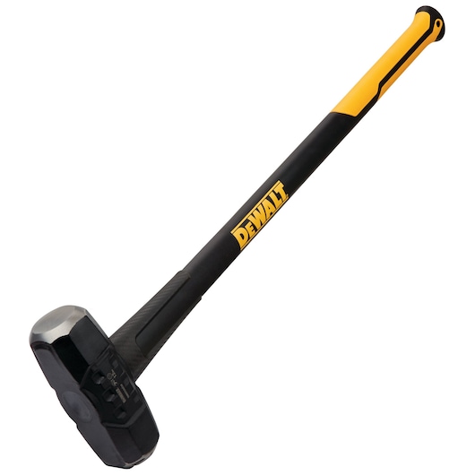 DEWALT sledge hammer with black and yellow handle, DWHT56030-0 model, shown isolated on a white background.