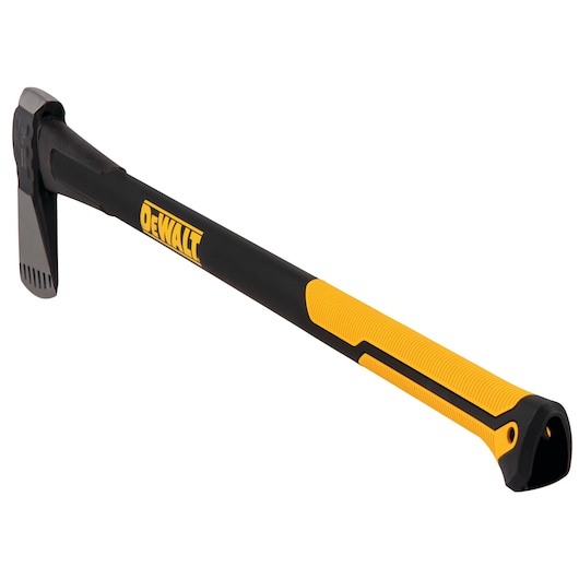 DEWALT demolition hammer with black and yellow handle, angled head, DWHT56032-0 model.