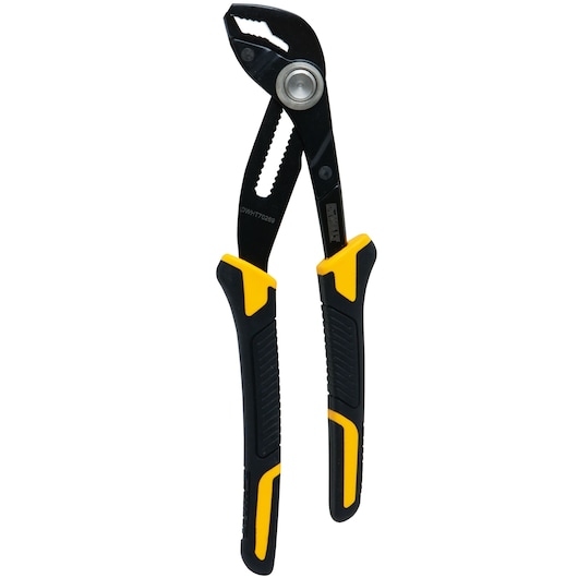 DEWALT adjustable water pump pliers with black and yellow grip handles.
